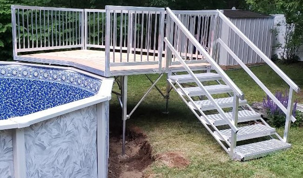 above ground aluminum pool deck